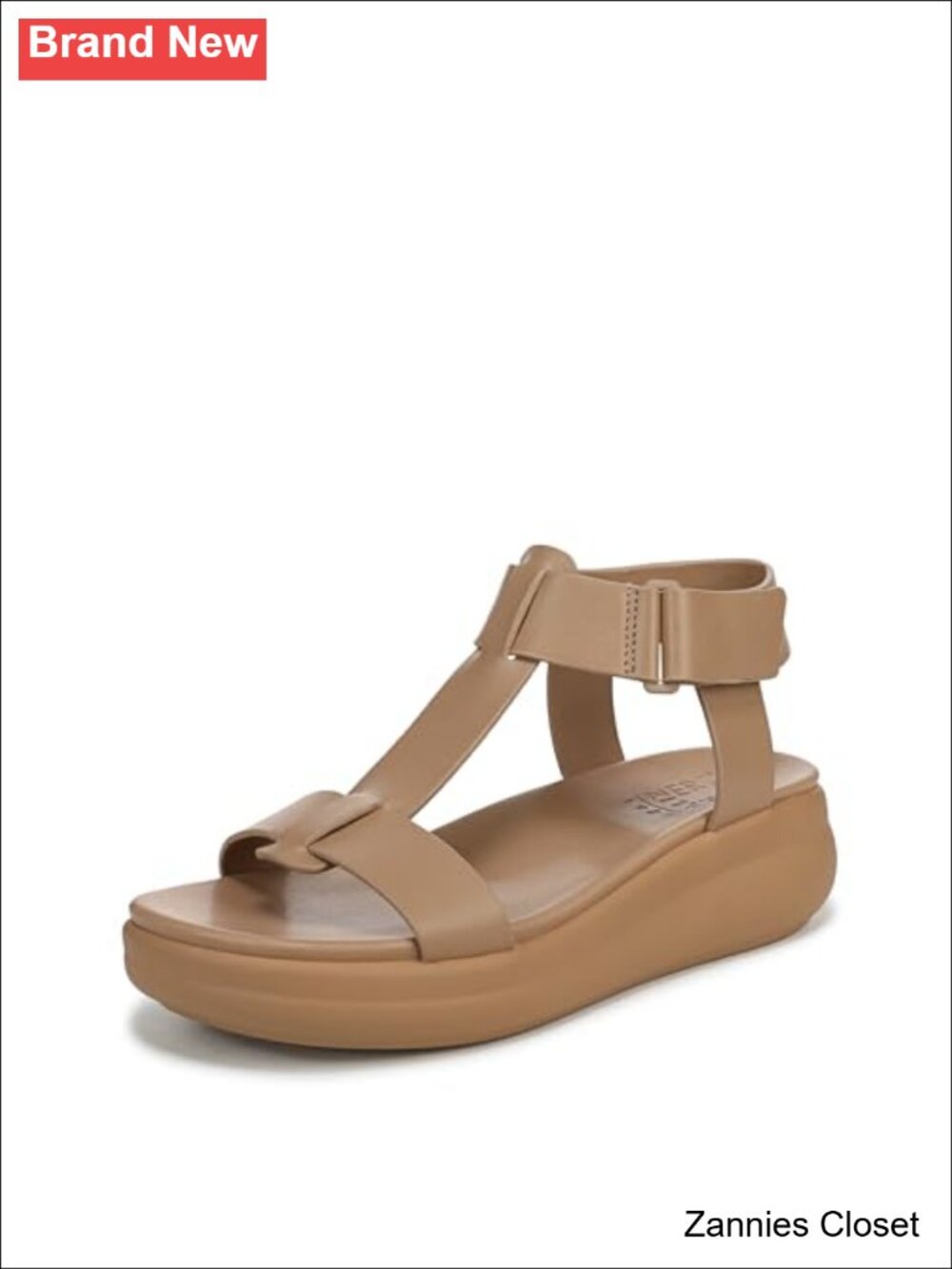 ✨Naturalizer Women's Cersei T-Strap Wedge Sandal Comfort Ankle Strap Open Toe